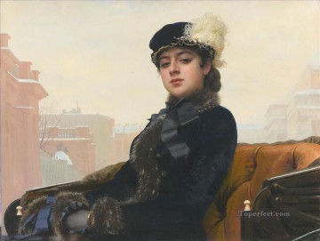 Ivan Kramskoi Painting - Retrato de una mujer demócrata Ivan Kramskoi